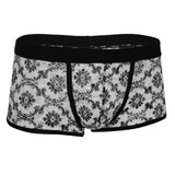 Maxbell Men's Floral Print Sheer Lace Boxers Underwear Underpants L Black