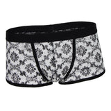 Maxbell Men's Floral Print Sheer Lace Boxers Underwear Underpants L Black