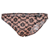 Maxbell Sheer Floral Lace Panties Stretchy Low Rise Briefs Underwear Orange M