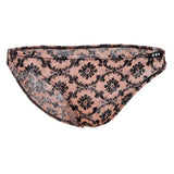 Maxbell Sexy Sheer Floral Lace Panties Stretchy Low Rise Briefs Underwear 2XL Orange