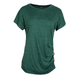 Maxbell Women Casual Button T-Shirts Summer Short Sleeve Loose Blouse Tops S Green