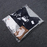Maxbell Women Striped Suede Pocket Spliced Long Sleeve Slim T-shirt XL Navy blue