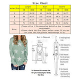 Maxbell Fashion Women Stars Print Round Neck Star Print Long Sleeve T-shirt M Green