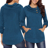 Women Plus Size Long Sleeve Hoodie Oversized Sweatshirt Casual Baggy M Blue