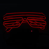 Maxbell LED Light Up Shutter Glasses Glow Rave Glasses 80s Disco DJ Dancer Costume Red