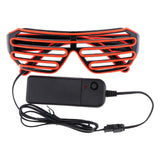 Maxbell LED Light Up Shutter Glasses Glow Rave Glasses 80s Disco DJ Dancer Costume Red
