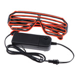 Maxbell LED Light Up Shutter Glasses Glow Rave Glasses 80s Disco DJ Dancer Costume Red
