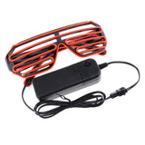 Maxbell LED Light Up Shutter Glasses Glow Rave Glasses 80s Disco DJ Dancer Costume Red