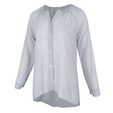 Maxbell Fashion Women Ladies Loose Casual Chiffon Long Sleeve Shirt Tops Blouses M Gray