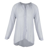 Maxbell Fashion Women Ladies Loose Casual Chiffon Long Sleeve Shirt Tops Blouses M Gray