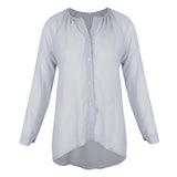 Maxbell Fashion Women Ladies Loose Casual Chiffon Long Sleeve Shirt Tops Blouses M Gray