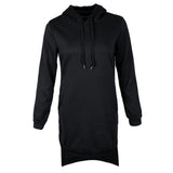 Maxbell Lady Sweatshirt Hooded Dress Long Sleeve Pullover Jumper Sweater Top S Black