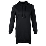 Maxbell Lady Sweatshirt Hooded Dress Long Sleeve Pullover Jumper Sweater Top S Black