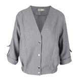 Maxbell Fashion Autumn Women 3/4 Sleeve Solid Short Coat Loose Jacket Tops M Gray