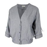 Maxbell Fashion Autumn Women 3/4 Sleeve Solid Short Coat Loose Jacket Tops M Gray