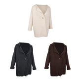 Maxbell Women's Solid Soft Open Front Knit Long Cardigan Outwear Sweater Coat Beige