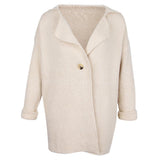 Maxbell Women's Solid Soft Open Front Knit Long Cardigan Outwear Sweater Coat Beige