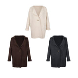 Maxbell Women's Solid Soft Open Front Knit Long Cardigan Outwear Sweater Coat Beige