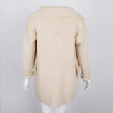 Maxbell Women's Solid Soft Open Front Knit Long Cardigan Outwear Sweater Coat Beige