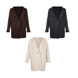 Maxbell Women's Solid Soft Open Front Knit Long Cardigan Outwear Sweater Coat Beige