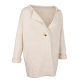 Maxbell Women's Solid Soft Open Front Knit Long Cardigan Outwear Sweater Coat Beige
