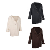 Maxbell Women's Solid Soft Open Front Knit Long Cardigan Outwear Sweater Coat Beige