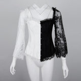 Maxbell Women Sexy Lingerie Lace Waist Cincher Overbust Corset Top Wedding Party L
