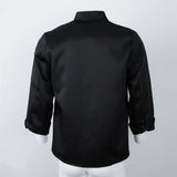 Maxbell Chef Jackets Long Sleeves Coat Kitchen Uniforms for Women Men Black 3XL