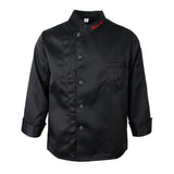 Maxbell Chef Jackets Long Sleeves Coat Kitchen Uniforms for Women Men Black 3XL