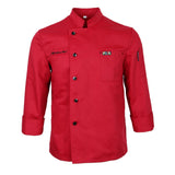Chef Jacket Coat Uniform Long Sleeve Hotel Kitchen Cook Apparel L Red