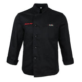 Chef Jacket Coat Uniform Long Sleeve Hotel Kitchen Cook Apparel M Black