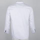 Unisex Chef Coat with Long Sleeve Restaurant Hotel Cook Uniforms White 3XL