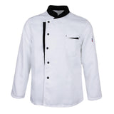 Long Sleeves Chef Jacket Coat Hotel Waiters Kitchen Uniform Tops White M