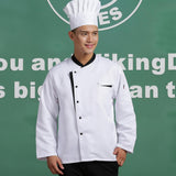 Maxbell Long Sleeves Chef Jacket Coat Hotel Waiters Kitchen Uniform Tops White 2XL