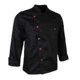 Maxbell Stitched Chef Jacket Coat Hotel Waiters Kitchen Uniform Long Sleeves M Black