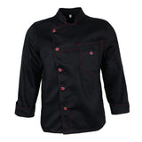 Maxbell Stitched Chef Jacket Coat Hotel Waiters Kitchen Uniform Long Sleeves 2XL Black