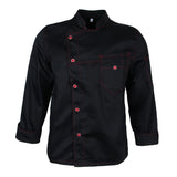 Maxbell Stitched Chef Jacket Coat Hotel Waiters Kitchen Uniform Long Sleeves 2XL Black