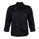 Maxbell Stitched Chef Jacket Coat Hotel Waiters Kitchen Uniform Long Sleeves 3XL Black
