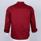 Maxbell Stitched Chef Jacket Coat Hotel Waiters Kitchen Uniform Long Sleeves L Red