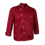 Maxbell Stitched Chef Jacket Coat Hotel Waiters Kitchen Uniform Long Sleeves L Red