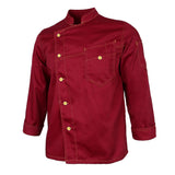 Maxbell Stitched Chef Jacket Coat Hotel Waiters Kitchen Uniform Long Sleeves L Red