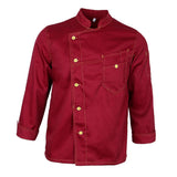 Maxbell Stitched Chef Jacket Coat Hotel Waiters Kitchen Uniform Long Sleeves 2XL Red