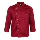 Maxbell Stitched Chef Jacket Coat Hotel Waiters Kitchen Uniform Long Sleeves 2XL Red