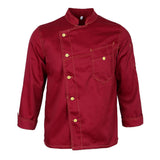Maxbell Stitched Chef Jacket Coat Hotel Waiters Kitchen Uniform Long Sleeves 2XL Red