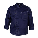 Maxbell Stitched Chef Jacket Coat Hotel Waiters Kitchen Uniform Long Sleeves 2XL Navy Blue