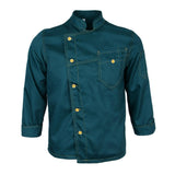 Maxbell Stitched Chef Jacket Coat Hotel Waiters Kitchen Uniform Long Sleeves 3XL Deep Green