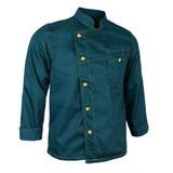 Maxbell Stitched Chef Jacket Coat Hotel Waiters Kitchen Uniform Long Sleeves 3XL Deep Green