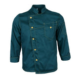 Maxbell Stitched Chef Jacket Coat Hotel Waiters Kitchen Uniform Long Sleeves 3XL Deep Green