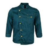 Maxbell Stitched Chef Jacket Coat Hotel Waiters Kitchen Uniform Long Sleeves 3XL Deep Green