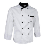 Maxbell Unisex Chef Jackets Waiter Suit Coat Long Sleeves Chef Uniforms L White